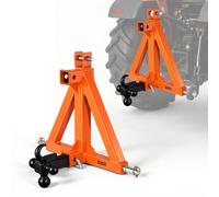 VEVOR Attelage Remorque 3 Points avec 2 Récepteurs 50,8 mm Triangle d'Attelage avec 3 Boules et Crochet, Adaptateur pour Tracteur Catégorie 1, Compatible avec Kubota, Ford, John Deere, Massey Ferguson