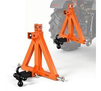 VEVOR Attelage Remorque 3 Points avec 2 Récepteurs 50,8 mm Triangle d'Attelage avec 3 Boules et Crochet, Adaptateur pour Tracteur Catégorie 1, Compatible avec Kubota, Ford, John Deere, Massey Ferguson