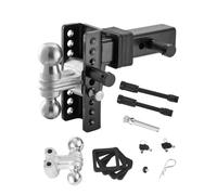 VEVOR Attelage de Remorque Réglable, Support de Boule d'Attelage Hauteur 152,4 mm Convient au Récepteur 63,5 mm, avec Boules 50 mm 58,7 mm, Capacité 9980 kg, Goupille Antivol, pour Remorquage Camion