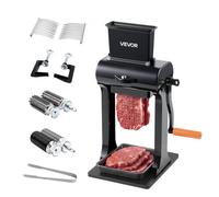 VEVOR Attendrisseur de Viande et Coupe Lanière Manuel 2 en 1, Bœuf Séché, pour Steak Poulet Porc Boucherie, 2 Jeu de Lames en Inox, Machine à Attendrir la Viande en Alu, avec Serre-joint de Table