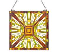 VEVOR Attrape-soleil Vitrail Suspendu de Style Tiffany avec Chaîne 50,1x52,7 cm