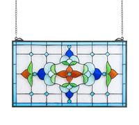VEVOR Attrape-soleil Vitrail Suspendu de Style Tiffany avec Chaîne 66,4x40,2 cm