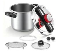 VEVOR Autocuiseur 7L Acier Inox 3 Niveaux de Pression Jusqu'à 100kPa Compatible Tous Feux Argent