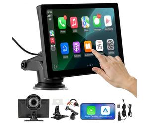 VEVOR Autoradio sans Fil, Écran Central Tactile HD 22,9 cm, Compatible avec Apple CarPlay et Android Auto, avec Caméra Avant et de Recul, Commande Vocale, Mirror Link, Bluetooth, Navigation GPS