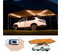 VEVOR Auvent 270 Degrés 5,7x2,1 m Auvent Voiture Latéral Rétractable Abri Autoportant Toutes Saisons pour Véhicule SUV Fourgonnettes Camionnettes Camping, avec Éclairage LED Intégré Imperméable UV50+