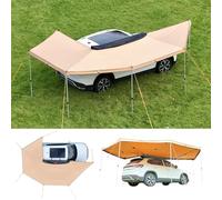VEVOR Auvent 270 Degrés 6,08x2,10 m Auvent Voiture Latéral Rétractable Abri Autoportant Toutes Saisons Imperméable UV50+ pour Véhicule SUV Fourgonnettes Camionnettes Camping, avec Sac de Rangement