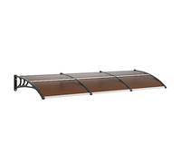 VEVOR Auvent de Porte d'Entrée 97x300 cm Marquise de Porte Extérieure en Polycarbonate Marron Auvent de Fenêtres UPF 50+ Support ABS Résistant Abri de Protection Contre Les UV, la Pluie, la Neige