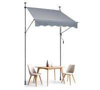 Store Banne Manuel avec Manivelle 150 x 120 cm-VEVOR-Abri Pare-soleil Extérieure de Balcon Résistant Aux UV pour Patio, Balcon-gris