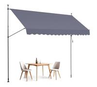 VEVOR Store banne rétractable 400 x 120 cm manuel, hauteur réglable 218-310 cm, gris