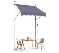 VEVOR Store banne manuel avec manivelle 150 x 120 cm pour balcon/patio Résistant aux UV Gris