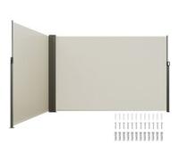 VEVOR Auvent Latéral Rétractable 200x600 cm Paravent Extérieur Imperméable Brise-Vue Tissu en Polyester 180 g/m² Pare-vent Écran de Séparation Résistant aux UV 30+ pour Jardin, Balcon, Terrasse, Beige