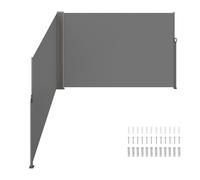 VEVOR Auvent latéral rétractable - Brise-vue pliable pour extérieur, imperméable et résistant aux UV - Séparateur de pièce en polyester 180 g UV 30+ - 200,7 x 699,4 cm, gris