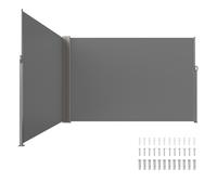 VEVOR Auvent Latéral Rétractable 200x600 cm Paravent Extérieur Imperméable Brise-Vue Tissu en Polyester 180 g/m² Pare-Vent Écran de Séparation Résistant aux UV 30+ pour Jardin, Balcon, Terrasse, Gris
