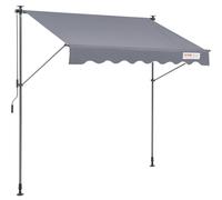 VEVOR Auvent Rétractable Manuel Pare-soleil 2x1,2 m Hauteur Réglable 2,2-3,1 m