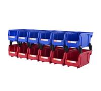 VEVOR Bac de Rangement Empilable Suspendu Plastique de Garage 24PCS Bleu/Rouge Bleu