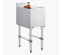 VEVOR Bac à Glace Commercial Capacité 28 L, Bac de Stockage à Glaçons avec Couvercle Coulissant et Porte-Bouteilles, 305x482x850 mm, pour Restaurant Bar Cocktail Pub, Cuve Isotherme en Acier INOX