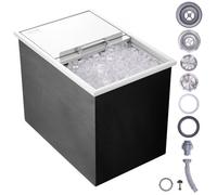 VEVOR Bac à Glace Encastrable 109,48 L 683x455x536 mm, Boîte Isotherme pour Glace en Inox, avec Couvercle Coulissant, Conservateur à Glaçons, pour Boissons Bières Fraîches Cuisine Extérieure Bar