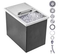 Bac à Glace Encastrable-VEVOR-26,7 L 456x304x371 mm-avec Couvercle en Inox Alimentaire Conservateur à Glaçons