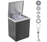 VEVOR Bac à Glace Encastrable 28,52 L 355x305x461 mm, Boîte Isotherme pour Glace en Acier Inoxydable, avec Couvercle à Charnière, Tuyau et Bouchon de Vidange Inclus, pour Boissons Bières Fraîches, Cui