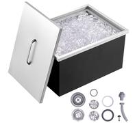 VEVOR Bac à Glace Encastrable 30,25 L 508x355x308 mm Boîte Isotherme pour Glace avec Couvercle en Inox Alimentaire Conservateur à Glaçons pour Boissons Bières Fraîches Cuisine Extérieure Bar Domicile