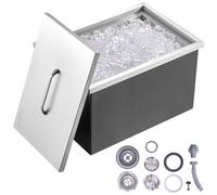 VEVOR Bac à Glace Encastrable 43,5 L 558x430x306 mm Boîte Isotherme pour Glace avec Couvercle en Inox Alimentaire Conservateur à Glaçons pour Boissons Bières Fraîches Cuisine Extérieure Bar Domicile
