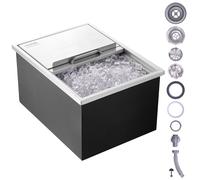 Bac à Glace Encastrable En Inox Installation Intégrée 55,23L 608x457x333mm