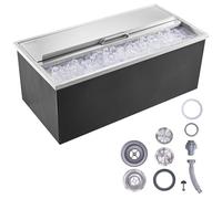 VEVOR Bac à Glace Encastrable 95,66 L 913x456x358 mm, Boîte Isotherme pour Glace en Inox, avec Couvercle Coulissant, Conservateur à Glaçons, pour Boissons Bières Fraîches Cuisine Extérieure Bar