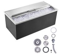 VEVOR Bac à Glace Encastrable 95,66 L 913x456x358 mm, Boîte Isotherme pour Glace en Inox, avec Couvercle Coulissant, Conservateur à Glaçons, pour Boissons Bières Fraîches Cuisine Extérieure Bar