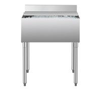 VEVOR Bac à glaçons commercial 761x483x937 mm, coffre à glace sous bar 78,4 L, glacière en acier inoxydable, avec couvercle coulissant, porte-bouteilles, pieds à balles réglables, pour restaurant, pub