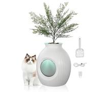 VEVOR Bac à Litière Caché pour Chat avec Plante Artificielle et Pelle, Système Intelligent Contrôle des Odeurs, Grande Entrée 240 mm, Déco Lumineuse, ABS Robuste, pour Salon, Chambre à Coucher, Coins