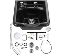 VEVOR Bac à Shampoing Plastique ABS Lavabo Lave Cheveux Pour Salon de Coiffure Noir Noir