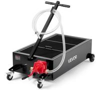 VEVOR Bac à Vidange Huile Roulant, 94,6 L, Bac Récupérateur d'Huile sur Roues avec Pompe Manuelle, Tuyau 2,2 m, Poignée Pliable, Récipient Récupération Huile pour Voitures, Motos, Camions, VTT, Noir