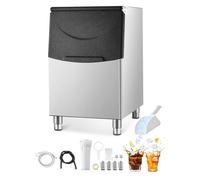 VEVOR Bac de Stockage pour Machine à Glaçons avec Grande Capacité de 113,4 kg, Bac à Glaçons en Acier Inoxydable, avec Filtre et Pieds en Caoutchouc Antidérapants Réglables, pour Restaurant Hôtel