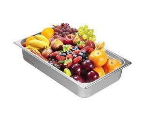 VEVOR Bac Gastronorme GN 1/1 13,9 L, Récipient Inox pour Bain-marie 0,8 mm d'Épaisseur, Bac Inox Alimentaire 10,7 cm Profondeur, pour Fours à Convection, Réfrigérateurs, Stockage, Restauration