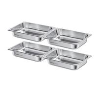 VEVOR Bac Gastronorme GN 1/2, Récipient de Restauration en Acier Inoxydable 4PCs 3,8 L, Bac Inox Alimentaire Profondeur 6,4 cm, Anti-adhérent et Antirouille, pour Bain-marie Buffet Chauffe-plats Hôtel