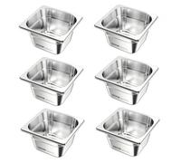 VEVOR Bac Gastronorme GN 1/6, Récipient de Restauration en Acier Inoxydable 6PCs 1,7 L, Bac Inox Alimentaire Profondeur 10 cm, Anti-adhérent et Antirouille, pour Bain-marie Buffet Chauffe-plats Hôtel