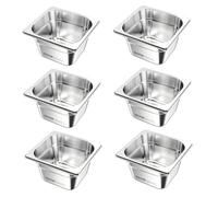 VEVOR Bac Gastronorme GN 1/6 Récipient en Inox pour Restauration Bain-marie 6PCs