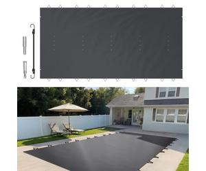 VEVOR Bâche à Bulle Piscine Hivernage, Anthracite en PVC 650-680 g / m² Couverture Solaire Piscine Rectangulaire, 4x8 m Maille Serrée pour les Piscines dans la Maison, le Jardin, l'Hôtel, l'Ingénierie