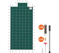 VEVOR Bâche de couverture de piscine 5,5 x 10,4 m, convient pour 4,9 x 9,8 m, bâche d'hiver rectangulaire enterrée, filet vert, couverture de sécurité solide pour piscine