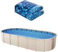 VEVOR Revêtement de Piscine Ovale Doublure Style Chevauchement 1006x549x147 cm