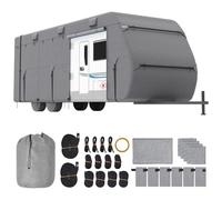 VEVOR Bâche de Protection Camping-Car, 7,3-8,2 m, Housse Caravane Non tissée 4 Couches, Classe A résistant à l'eau, au Vent et indéchirable, avec Sac de Rangement, rustines de réparation, Sangles