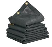 VEVOR Bâche en maille pour camion à benne basculante 2,4x5,5 m revêtement PVC noir avec double poche œillets en laiton sangle renforcée double couture pour camion à benne basculante manuel, électrique