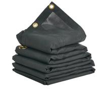 VEVOR Bâche en maille pour camion à benne basculante 2x5,5 m revêtement PVC noir avec double poche œillets en laiton sangle renforcée double couture pour camion à benne basculante manuel, électrique