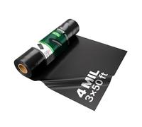 VEVOR Bâche en plastique très résistante, 0,1 mm épaisseur, rouleau de bâche en polyéthylène épais, 0,91 x 15,24 m, bâche protection peinture, pour