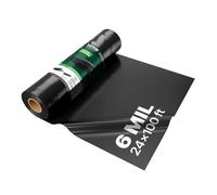 VEVOR Bâche en plastique très résistante, 0,15 mm épaisseur, rouleau de bâche en polyéthylène épais, 7,31 x 30,48 m, bâche protection peinture, pour pare-vapeur de vide sanitaire, multi-usages, noir