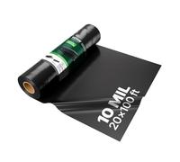 VEVOR Bâche en plastique très résistante, 0,25 mm épaisseur, rouleau de bâche en polyéthylène épais, 6,96 x 30,48 m, bâche protection peinture, pour pare-vapeur de vide sanitaire, multi-usages, noir