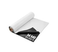 VEVOR Bâche en plastique très résistante, 0,35 mm, rouleau de bâche en polyéthylène épais, 3,05 x 30,48 m, bâche de protection peinture, pour pare-vapeur de vide sanitaire, double face noir et blanc