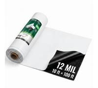 VEVOR Bâche en Polyéthylène 3,05x30,48 m, Épaisseur 0,3 mm, Film Plastique Épais en Rouleau, Double Face Noir et Blanc, Résistant aux Déchirures, pour Peinture, Vide Sanitaire, Désherbage et Jardin