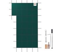 VEVOR Bâche Piscine Creusée 5,49x10,36 m Couverture Rectangle Protection Hiver Marche Gauche Triple Couture PP Mailles Résistance Étanche à la Pluie Outils Installation pour Piscines 4,88x9,75 m Vert