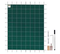 VEVOR Bâche Piscine Rectangulaire 5,5x10,4m Couverture Protection Piscine PP contre Débris Neige Protège Piscine Maille Serrée Ressort Inox Boulon Sol Laiton pour Piscines 4,9x9,8m Maison Jardin Vert